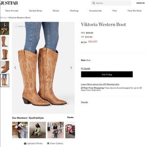 JustFab Viktoria western cowboy boots 6.5